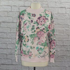 Vintage 80s Quilted Floral Pullover Sweatshirt